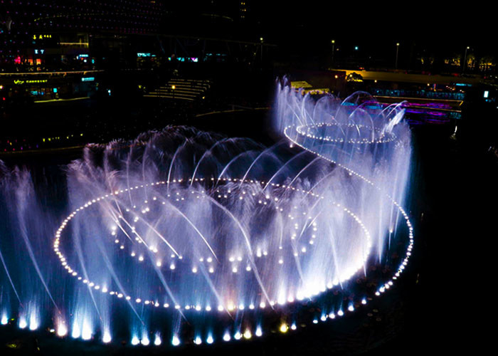 Grand Art moderne musical extérieur de fontaine, fontaine d'eau 3d avec des lumières fournisseur